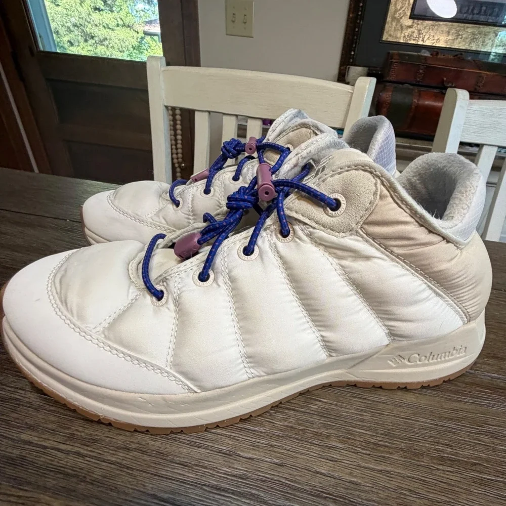 Columbia Minx Slip IV Womens 8 Sea Salt White Quilted Winter Sneaker Boot BL0042